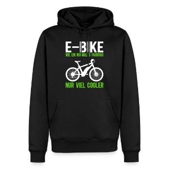 E-Bike Wie Ein Normales Fahhrad Aber Viel Cooler - Männer Premium Bio Hoodie - Schwarz - Vorne - Nico (187cm)