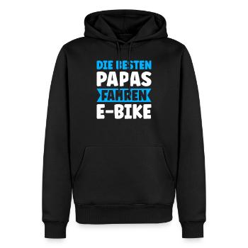 Die Besten Papas Fahren E-Bike - Männer Premium Bio Hoodie - Schwarz - Vorne - Nico (187cm)