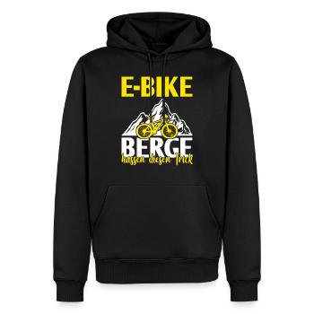 E-Bike Elektrofahrrad E-Biker - Männer Premium Bio Hoodie - Schwarz - Vorne - Nico (187cm)