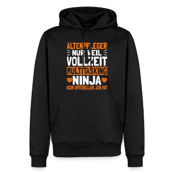 Altenpflege Altenpfleger Pflegekraft - Männer Premium Bio Hoodie - Schwarz - Vorne - Nico (187cm)