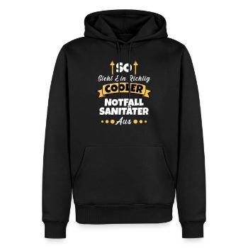 So Sieht Ein Richtig Cooler Bestatter aus - Männer Premium Bio Hoodie - Schwarz - Vorne - Nico (187cm)