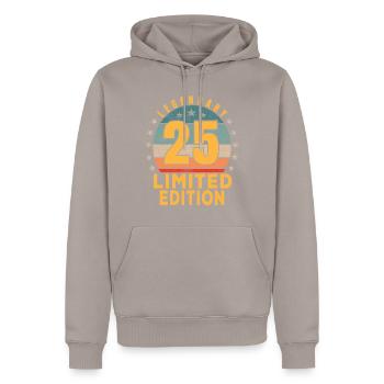 Geburtstag Legendary 25 Jahre Limited Edition - Männer Premium Bio Hoodie - Taupe - Vorne - Nico (187cm)