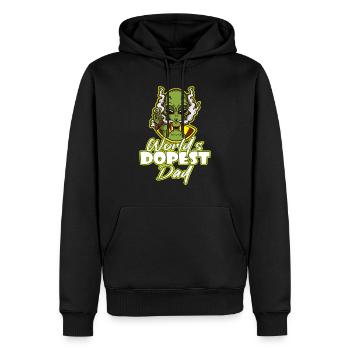 Le papa le plus dopé du monde - Sweat à capuche Premium bio Homme - noir - Devant - Nico (187cm)