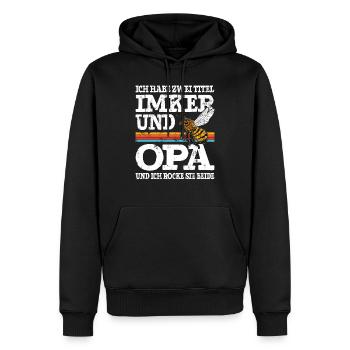 Ich Habe Zwei Titel Imker Und Opa - Männer Premium Bio Hoodie - Schwarz - Vorne - Nico (187cm)