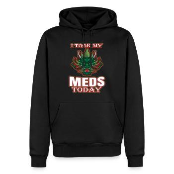 I Took My Meds Today - Men’s Premium Organic Hoodie - black - Front - Nico (187cm)