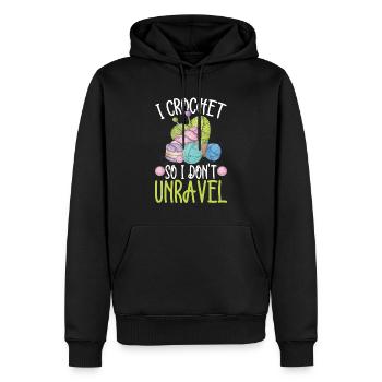 I Crochet So I Don t Unravel, Yarn Crocheting - Sweat à capuche Premium bio Homme - noir - Devant - Nico (187cm)