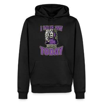 I Took My Meds Today - Men’s Premium Organic Hoodie - black - Front - Nico (187cm)