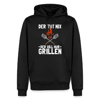 Der Tut Nix Der Will Nur Grillen - Männer Premium Bio Hoodie - Schwarz - Vorne - Nico (187cm)