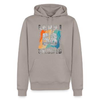 Geburtstag Geschenk Level Unlocked 58 Jahre - Männer Premium Bio Hoodie - Taupe - Vorne - Nico (187cm)
