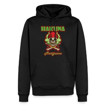 Hakuna Marijuana Drôle De Weed Fumer Pothead THC - Sweat à capuche Premium bio Homme - noir - Devant - Nico (187cm)