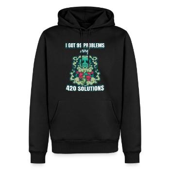 J’ai eu 99 problèmes et 420 solutions Cannabis Weed - Sweat à capuche Premium bio Homme - noir - Devant - Nico (187cm)