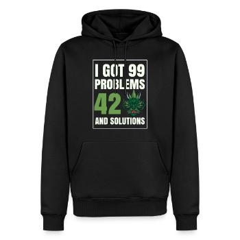 J’ai eu 99 problèmes et 420 solutions Cannabis Weed - Sweat à capuche Premium bio Homme - noir - Devant - Nico (187cm)