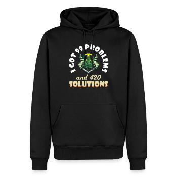 J’ai eu 99 problèmes et 420 solutions Cannabis Weed - Sweat à capuche Premium bio Homme - noir - Devant - Nico (187cm)