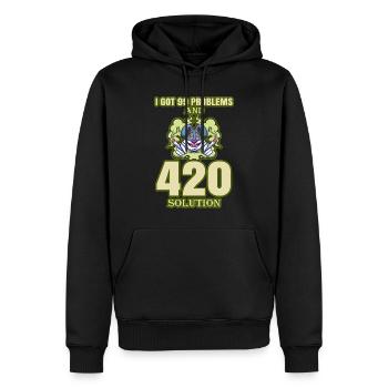 J’ai eu 99 problèmes et 420 solutions Cannabis Weed - Sweat à capuche Premium bio Homme - noir - Devant - Nico (187cm)