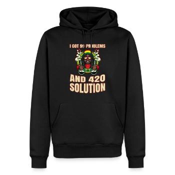 J’ai eu 99 problèmes et 420 solutions Cannabis Weed - Sweat à capuche Premium bio Homme - noir - Devant - Nico (187cm)