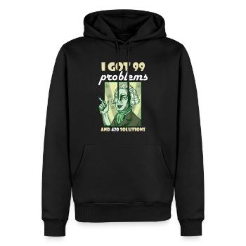 J’ai eu 99 problèmes et 420 solutions Cannabis Weed - Sweat à capuche Premium bio Homme - noir - Devant - Nico (187cm)