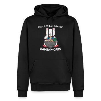Just A Girl Who Loves Ramen And Cats Japanese Cat - Männer Premium Bio Hoodie - Schwarz - Vorne - Nico (187cm)