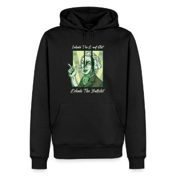 Inhale The Good Shit Exhale The Bullshit 420 Weed - Männer Premium Bio Hoodie - Schwarz - Vorne - Nico (187cm)