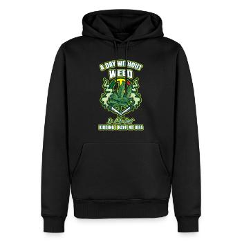 Une journée sans herbe, c’est comme fumer de l’herbe au cannabis - Sweat à capuche Premium bio Homme - noir - Devant - Nico (187cm)