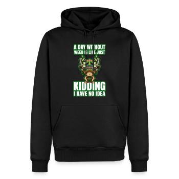 A Day Without Weed Is Like Cannabis Weed Smoking - Männer Premium Bio Hoodie - Schwarz - Vorne - Nico (187cm)