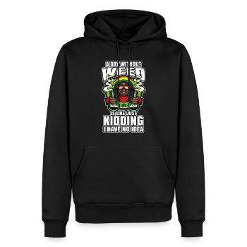 A Day Without Weed Is Like Cannabis Weed Smoking - Männer Premium Bio Hoodie - Schwarz - Vorne - Nico (187cm)