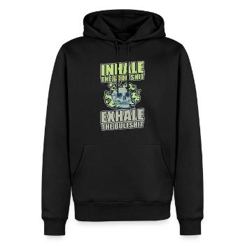 Inhaler la bonne merde expirer la connerie 420 Weed - Sweat à capuche Premium bio Homme - noir - Devant - Nico (187cm)