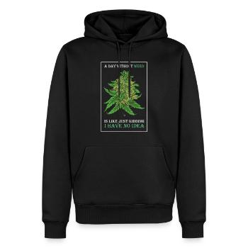 Une journée sans herbe, c’est comme fumer de l’herbe au cannabis - Sweat à capuche Premium bio Homme - noir - Devant - Nico (187cm)