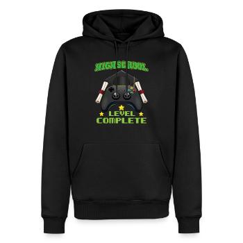 Highschool Level Complete Gaming Graduation - Männer Premium Bio Hoodie - Schwarz - Vorne - Nico (187cm)