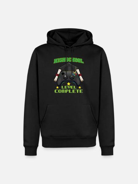 Highschool Level Complete Gaming Graduation - Men’s Premium Organic Hoodie - black