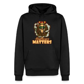 Healthcare Matters Cannabis Lover THC Medical Weed - Männer Premium Bio Hoodie - Schwarz - Vorne - Nico (187cm)