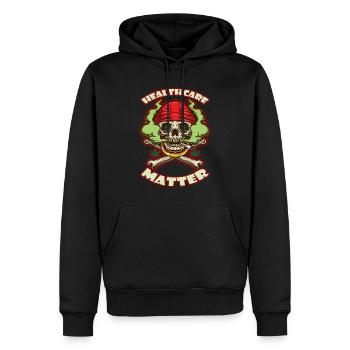 Healthcare Matters Cannabis Lover THC Medical Weed - Männer Premium Bio Hoodie - Schwarz - Vorne - Nico (187cm)