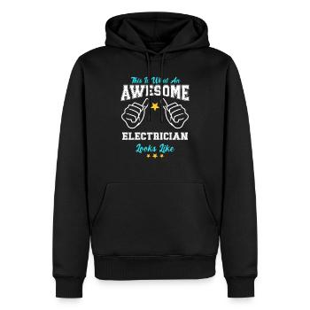This Is What An Awesome Electrician Looks Like - Männer Premium Bio Hoodie - Schwarz - Vorne - Nico (187cm)