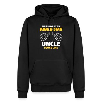 Voici à quoi ressemble un oncle génial - Sweat à capuche Premium bio Homme - noir - Devant - Nico (187cm)