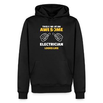 This Is What An Awesome Electrician Looks Like - Männer Premium Bio Hoodie - Schwarz - Vorne - Nico (187cm)