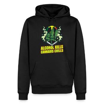 Alcohol Kills Cannabis Chills Weed Smoking Pothead - Männer Premium Bio Hoodie - Schwarz - Vorne - Nico (187cm)