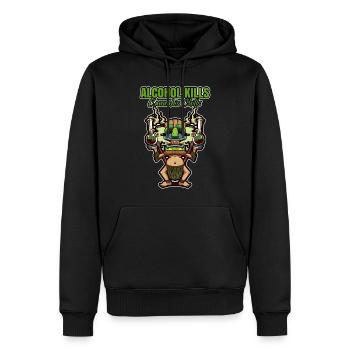 Alcohol Kills Cannabis Chills Weed Smoking Pothead - Männer Premium Bio Hoodie - Schwarz - Vorne - Nico (187cm)