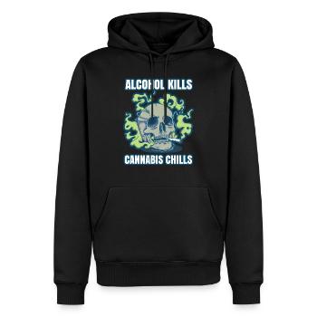 Alcohol Kills Cannabis Chills Weed Smoking Pothead - Männer Premium Bio Hoodie - Schwarz - Vorne - Nico (187cm)
