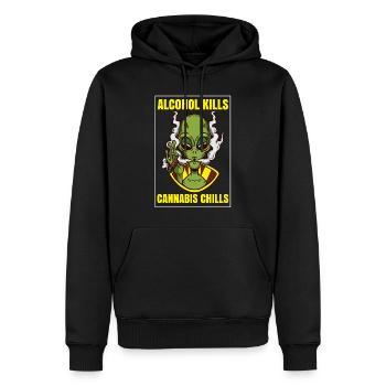 Alcohol Kills Cannabis Chills Weed Smoking Pothead - Männer Premium Bio Hoodie - Schwarz - Vorne - Nico (187cm)