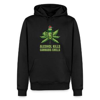 Alcohol Kills Cannabis Chills Weed Smoking Pothead - Männer Premium Bio Hoodie - Schwarz - Vorne - Nico (187cm)