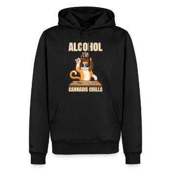 Alcohol Kills Cannabis Chills Weed Smoking Pothead - Männer Premium Bio Hoodie - Schwarz - Vorne - Nico (187cm)