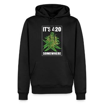 C’est 420 Somewhere Cannabis Weed Smoking THC Ganja - Sweat à capuche Premium bio Homme - noir - Devant - Nico (187cm)