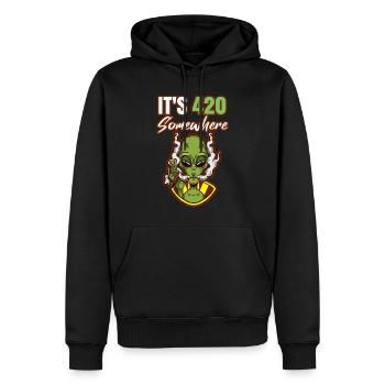 It's 420 Somewhere Cannabis Weed Smoking THC Ganja - Männer Premium Bio Hoodie - Schwarz - Vorne - Nico (187cm)