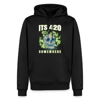 C’est 420 Somewhere Cannabis Weed Smoking THC Ganja - Sweat à capuche Premium bio Homme - noir - Devant - Nico (187cm)