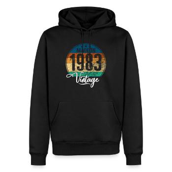 Vintage Made in 1983 Geburtsjahr 1983 Geburtstag - Männer Premium Bio Hoodie - Schwarz - Vorne - Nico (187cm)