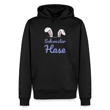 Schwester Hase Ostern Familienoutfit Osterhase - Männer Premium Bio Hoodie - Schwarz - Vorne - Nico (187cm)