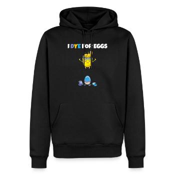 I Dye For Eggs Painting Easter Eggs Rabbit - Men’s Premium Organic Hoodie - black - Front - Nico (187cm)