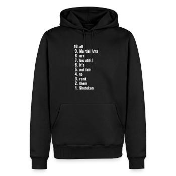 Shotokan Artiste martial Arts Martiaux Cadeau - Sweat à capuche Premium bio Homme - noir - Devant - Nico (187cm)