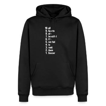 Lustige Sportler Sprüche Fußball Geschenk - Männer Premium Bio Hoodie - Schwarz - Vorne - Nico (187cm)
