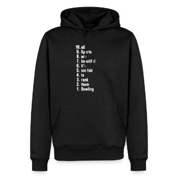 Drôle de sportif Dictons Bowling Cadeau - Sweat à capuche Premium bio Homme - noir - Devant - Nico (187cm)