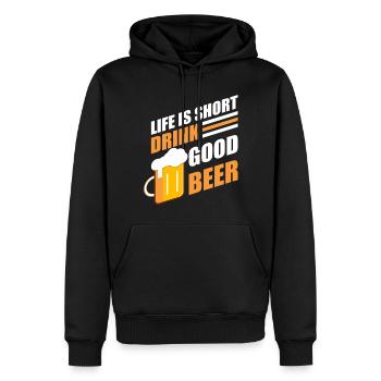Life is short Drink good Beer - Männer Premium Bio Hoodie - Schwarz - Vorne - Nico (187cm)